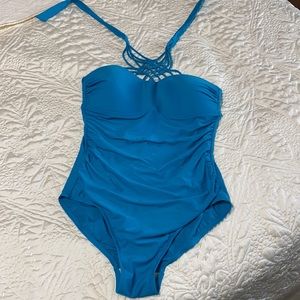 Teal one piece bathing suit
